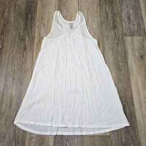 Nordstrom Lightweight Beach Cover Up  Tank Dress White Chlidren's Girl's Medium